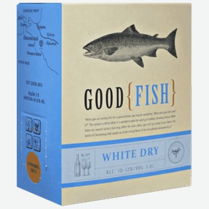 Вино Good Fish белое сухое 3 л bag-in-box