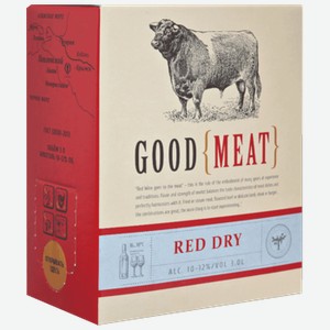 Вино Good Meat красное сухое 3 л bag-in-box