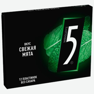 Жевательная резинка Wrigley s 5 Свежая мята 31,2 г