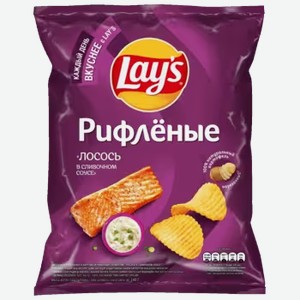 Картофельные чипсы Lay s Рифленые Лосось в сливочном соусе 140 г