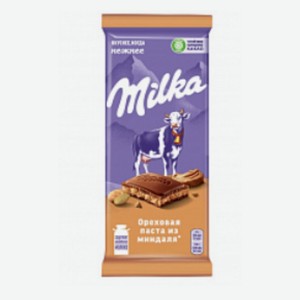 Шоколад Милка с ореховой из миндаля 85г Россия