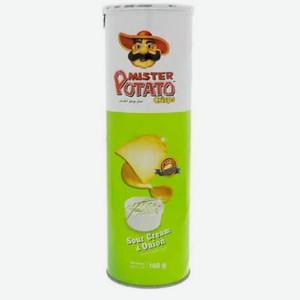 Чипсы Мистер Потато картофельные Сметана-Лук 160гр туба 0.16л
