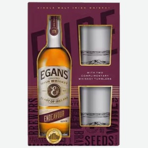 Виски Egan s Endeavour 0,7 л в подарочной упаковке + 2 стакана