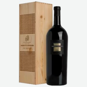 Вино Feudi di San Marzano Sessantanni Primitivo di Manduria красное полусухое 1,5 л в подарочной упаковке