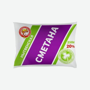Сметана 20 % 250г пакет
