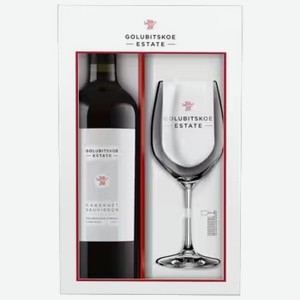 Вино Golubitskoe Estate Cabernet Sauvignon красное сухое 0,75 л, в наборе Riedel