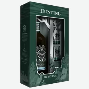Ликер Beluga Hunting Травяной 0,7 л в подарочной упаковке + 2 стопки