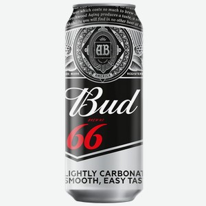 Пиво БАД 66 светлое пастеризованное 4,3%, 0,45л