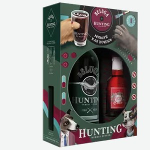 Ликер Hunting Herbal Bitter 0,7 л в подарочной упаковке + Rocket Cola