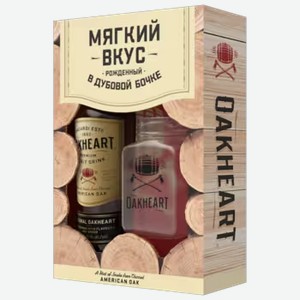Напиток спиртной Oakheart Original 0,7 л в подарочной упаковке + стакан