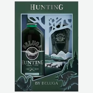 Ликер Hunting Травяной 0,7 л в подарочной упаковке + стакан