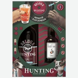 Ликер Hunting Ягодный 0,7 л в подарочной упаковке + Rocket Tonic