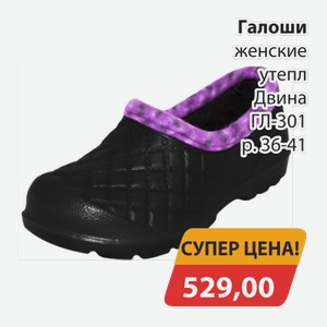 Галоши женские утепл Двина ГЛ-301 р.36-41