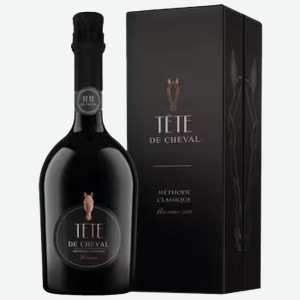 Вино игристое Tete de Cheval Brut Reserve белое брют 0,75 л в подарочной упаковке