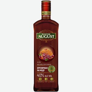Настойка полусладкая Doctor August Брусничная на меду 0,5 л