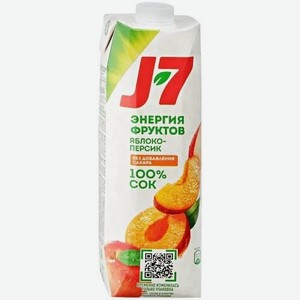 Сок  Джей-7  Яблоко-Персик, Тетра Пак, 970 мл