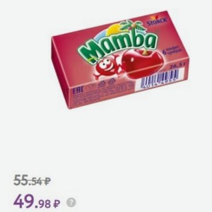 Жевательные конфеты Mamba Ассорти 26,5 г