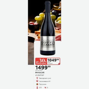 Вино красное сухое INVULGAR ИНВУЛГАР Португалия 0,75л %13