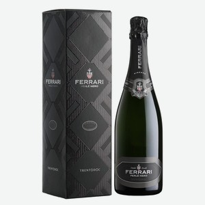 Вино игристое Феррари, Перле Нэро, Экстра Брют, Trento DOC, 0,75л, в подарочной упаковке