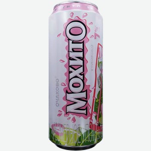 Пивной Напиток Очаково Со Вкусом Мохито Клубничный Светл. Нефильтр. Пастер. 7% Ж/Б 0,45Л