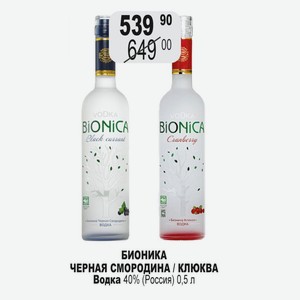 Водка БИОНИКА ЧЕРНАЯ СМОРОДИНА / КЛЮКВА 40% (Россия) 0,5 л
