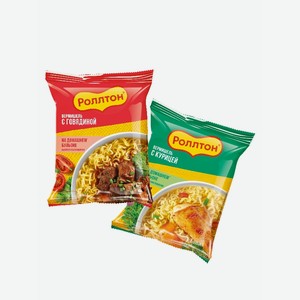 Вермишель Роллтон б/п ГовядинаКурица 60гр