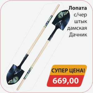 Лопата с/чер штык дамская Дачник