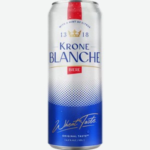 Пивной Напиток Krone Blanche Biere Светл. Нефильтр. Пастер. Ж/Б 0,45Л
