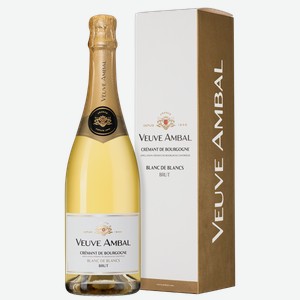 Игристое вино Cremant de Bourgogne Blanc de Blanc Brut в подарочной упаковке 0.75 л