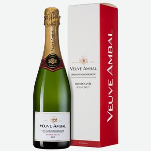 Игристое вино Cremant de Bourgogne Grande Cuvee Blanc Brut в подарочной упаковке 0.75 л