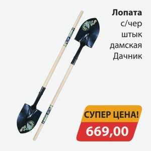 Лопата с/черн штык дамская Дачник