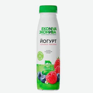 Йогурт питьевой Эконива 300г в асс (клуб, перс, черн-мал, без напол)