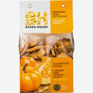 Хлебцы итальянские Baker House с семенами тыквы, оливковым маслом и морской солью, 250 г