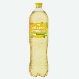 Вода минеральная Святой Источник с соком лимона и цитрусом 0,5л газ пэт