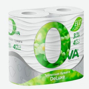 Туалетная бумага   OVA  3х-слойная, 4 шт/ упак