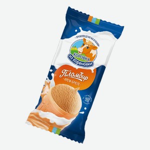 Мороженое Коровка из Кореновки вафельном стаканчике 15% пломбир, крем-брюле 100 гр