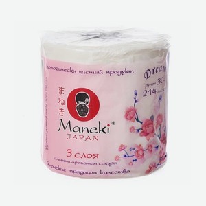 Бумага туалетная МАНЕКИ Сакура 3сл 1рул