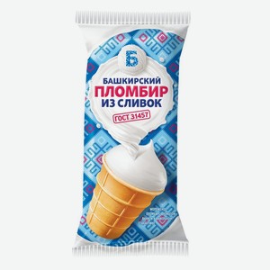 Мороженое Пломбир на сливках 15% 65гр ваф/ст (Башкирское мороженое)