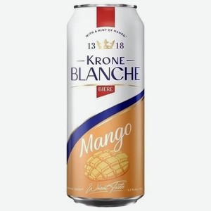 Пивной напиток Krone Blanche Biere с манго 450 мл