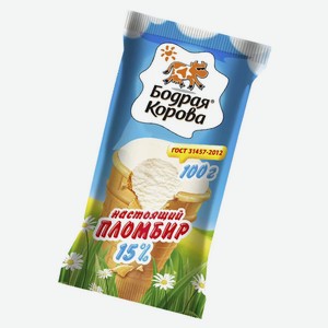 Мороженое бодрая корова пломбир 100г в ассортим.