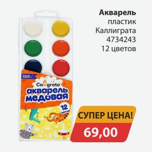 Акварель пластик Каллиграта 4734243 12 цветов