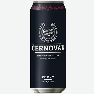 Пиво Cernovar Cerne (Черновар) темное пастеризованное 4,5% 0,5л ж/б
