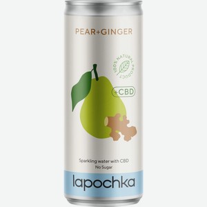 Вода  Лапочка  Груша + Имбирь, в жестяной банке, 330 мл