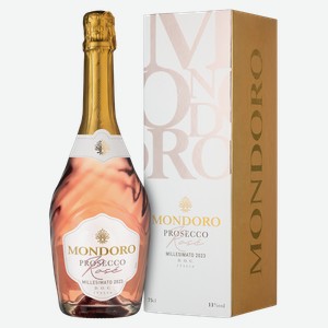 Игристое вино Mondoro Prosecco Rose в подарочной упаковке 0.75 л