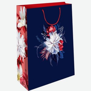 Подарочная упаковка Пакет на 2 бутылки вина, Цветок,