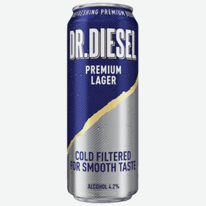Пиво Dr.Diesel Premium Lager Light светлое 0,43 л ж/б
