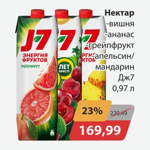 Нектар вишня, -ананас, -грейпфрукт, -апельсин/мандарин Дж7 0,97л