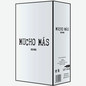 Вино  Мучо Мас  Красное, бэг-ин-бокс, 3000 мл, Красное, Полусухое