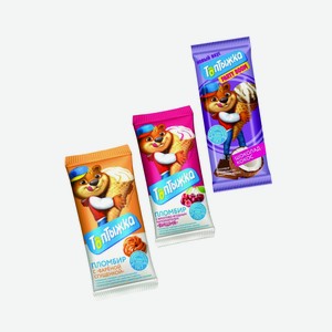 Мороженое пломбир Топтыжка шок/глаз 12% ваф/рожок 60гр в ассортименте