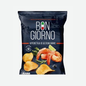 Чипсы Бон Джорно со вкусом креветка в белом вине, 80г